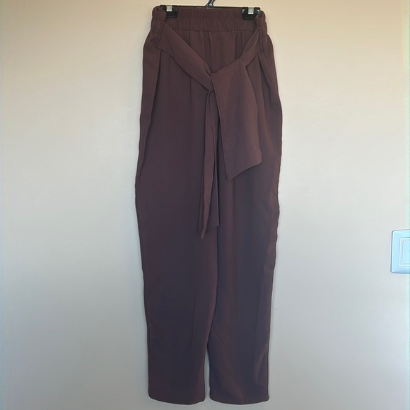 Balera Purply Brown TieFront Pant - Picture 2 of 6